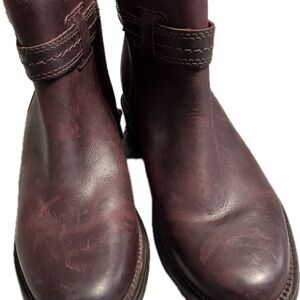 Clark’s Burgundy Leather Ankle Boots
